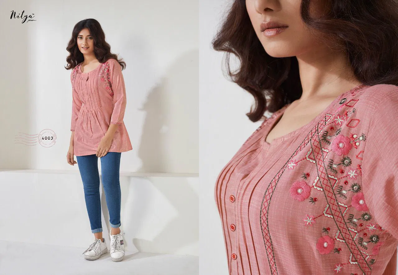 Nitya Essentials  Vol - 4 Latest Designer Fancy Daily Wear Ladies Top Collection  