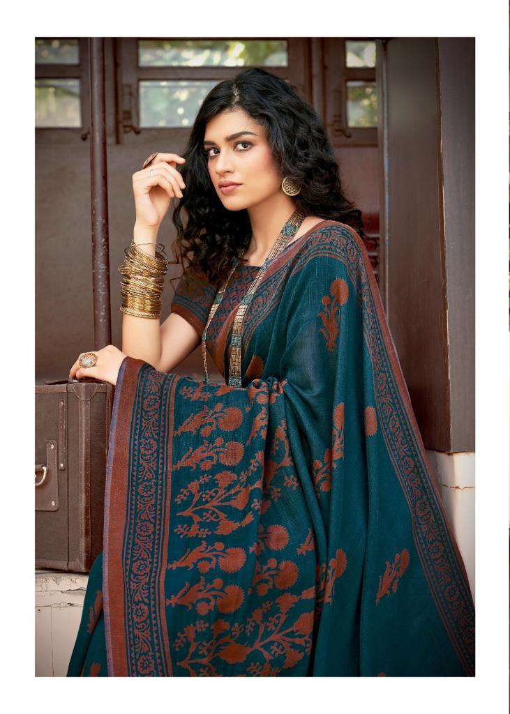 Lt Moksha Latest Fancy Designer Festive Wear Heavy Stylish Linen Braso Silk Saree Collection