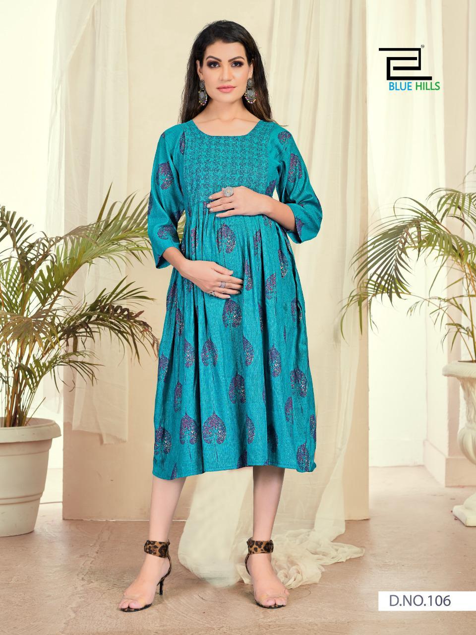 Blue Hills Good New 6 Designer Ethnic Wear Rayon Printed Long Kurtis Collection
