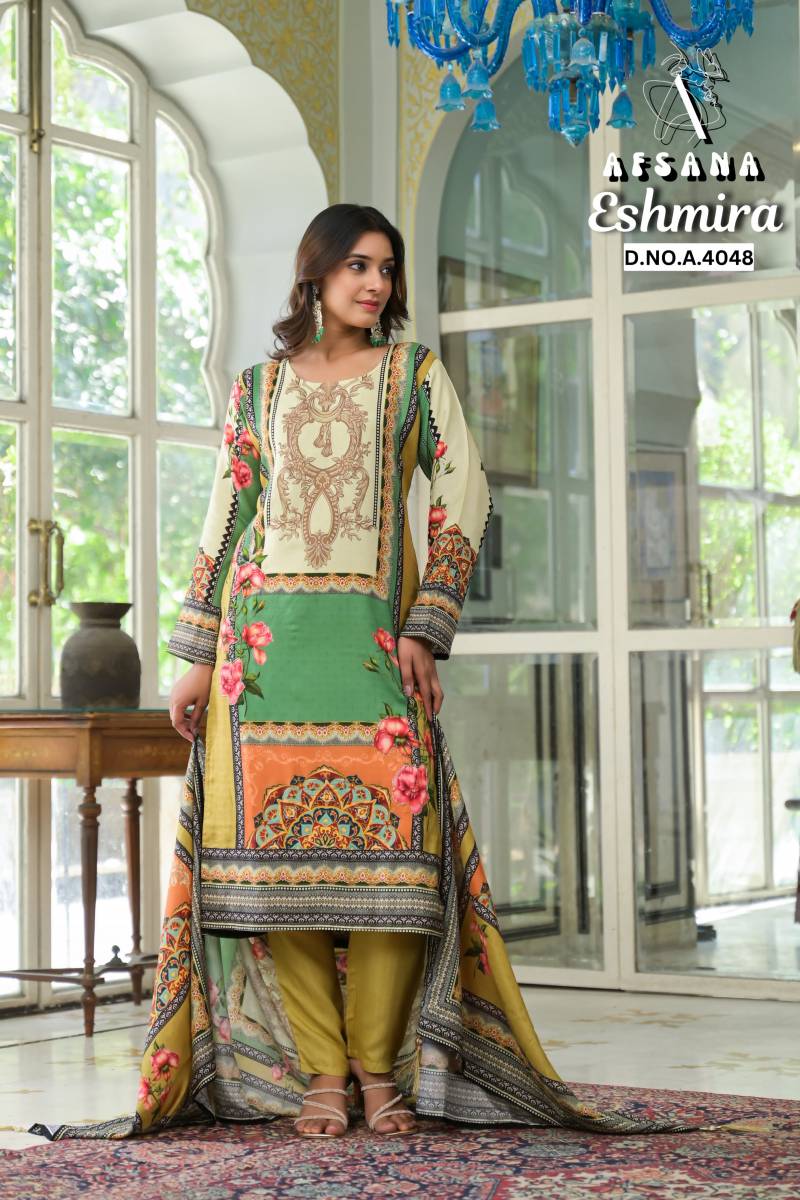 Afsana Eshmira Muslin Digital Print Fancy Ready Made Wholesale Clothing Distributors In India