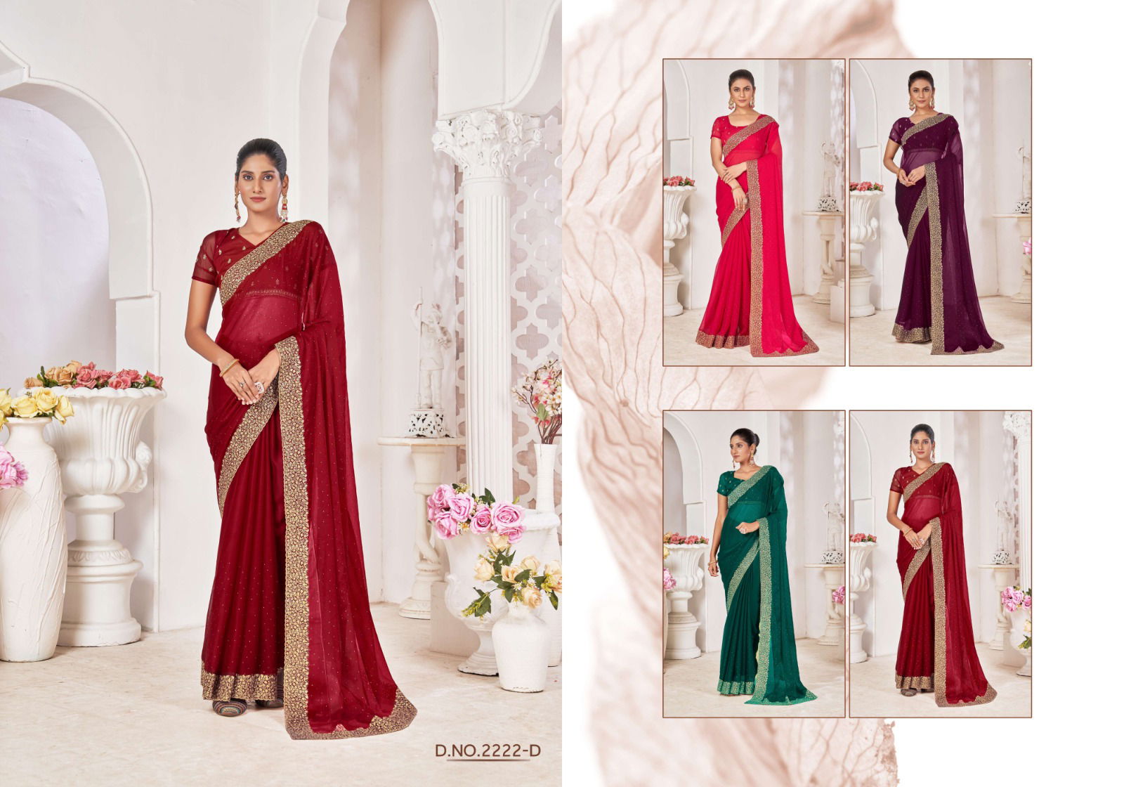 Jayshree 2222 A To D Samundar Chiffon Designer Saree Exporters In India