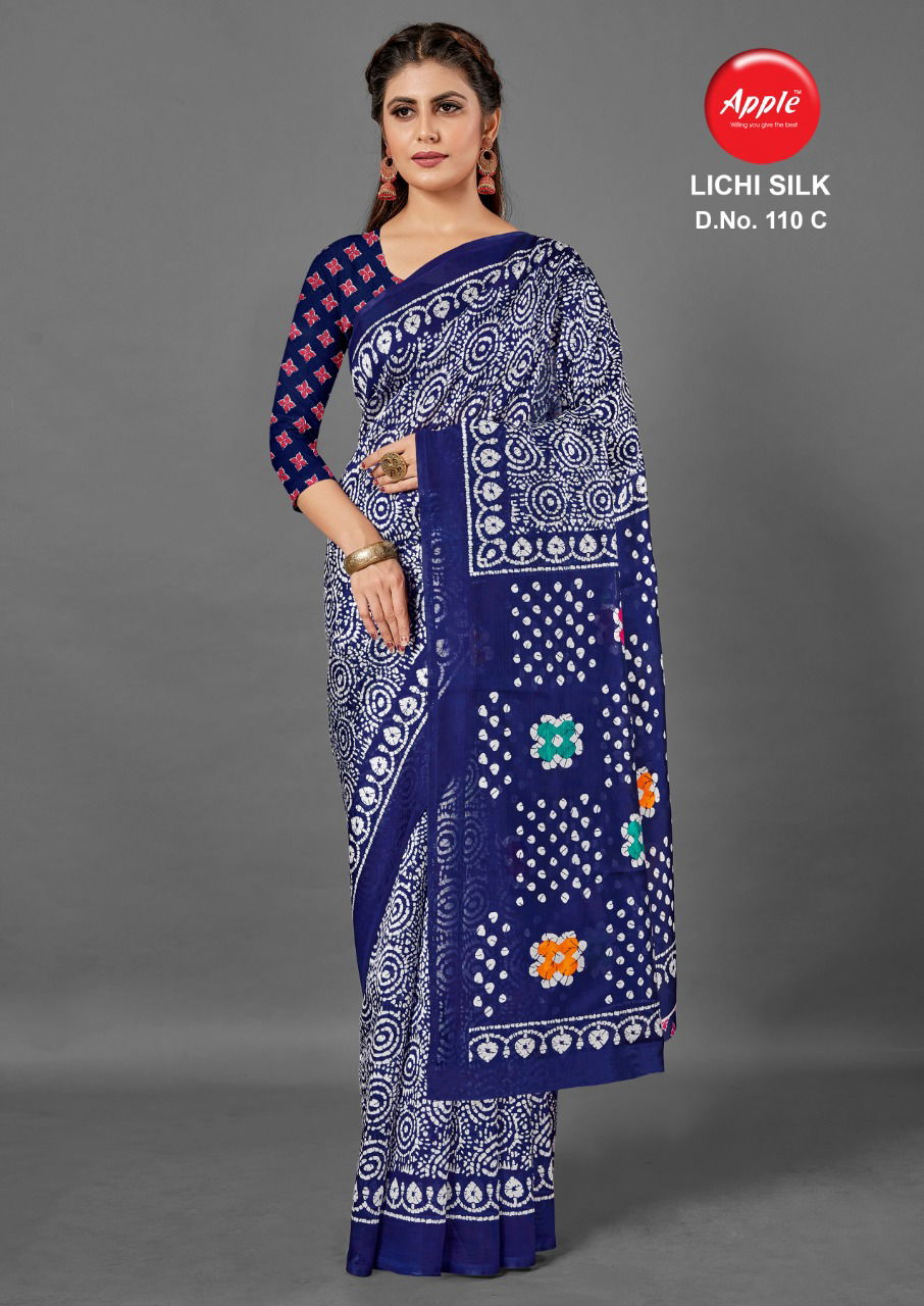 Apple Lichi Silk 110 Fancy Casual Wear Art Silk Saree Collection
