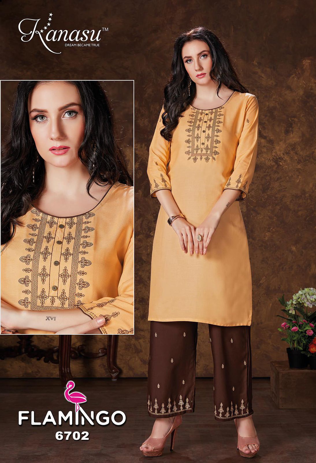 Kanasu Flaamingo 2 Designer Ethnic Wear Rayon Kurti With Bottom Collection