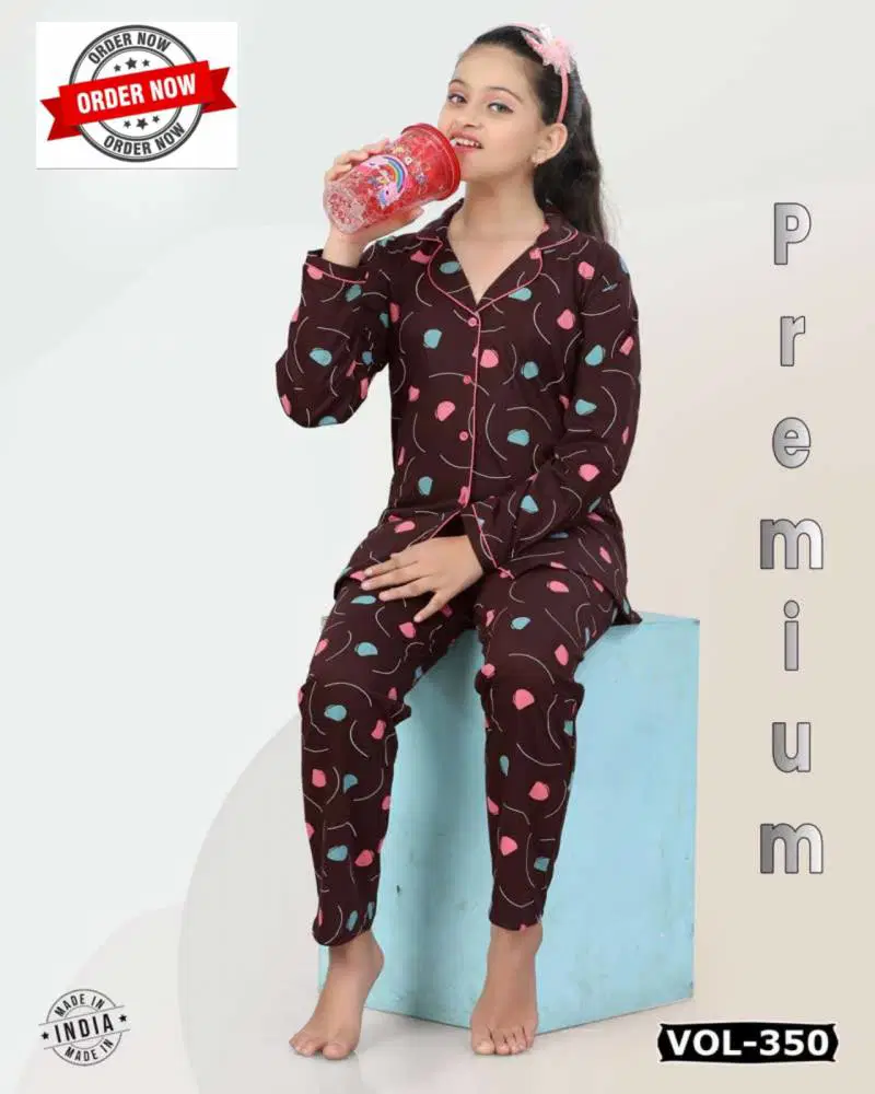 Summer Special Kids Collar Ns Vol Dn 350 Cotton Night Suits Wholesale Clothing Distributors In India