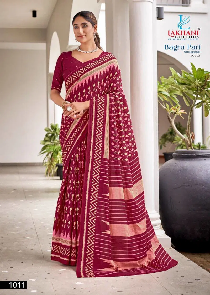 Bagru Pari Vol 2 By Lakhani Casual Wear Cotton Printed Saree Wholesale Clothing Suppliers In India