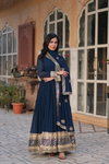 KA 1135 Faux Blooming Designer Gown With Dupatta Suppliers In India