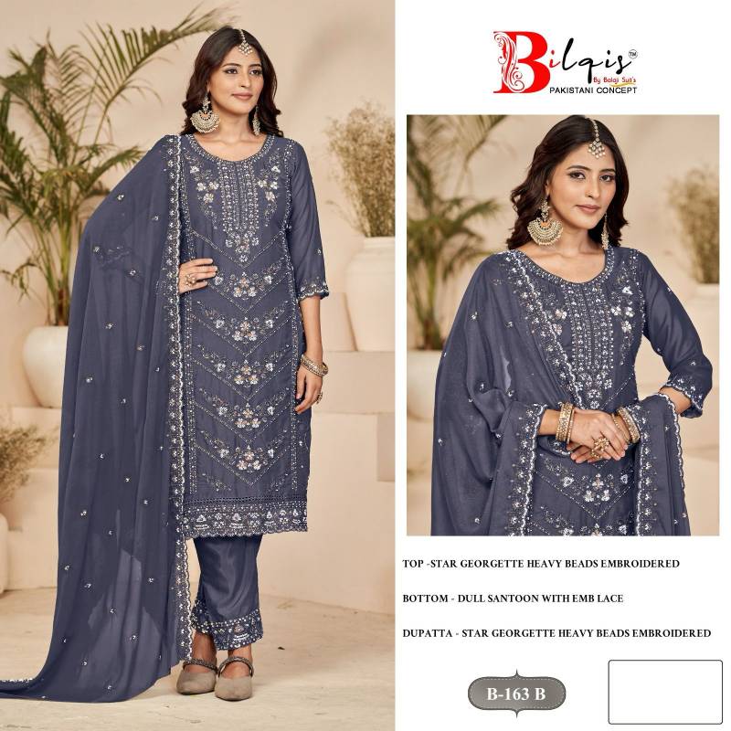 Bilqis B 163 Georgette Pakistani Salwar Kameez Online Wholesale