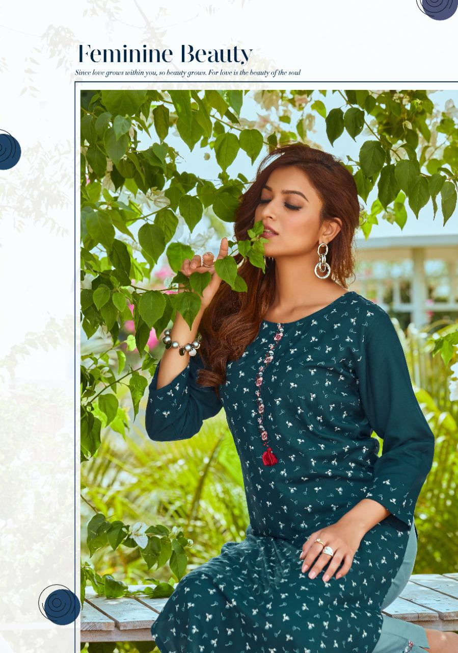 P3 Muskan 2 Latest Fancy Regular Wear Embroidery Work Rayon Kurti With Bottom Collection
