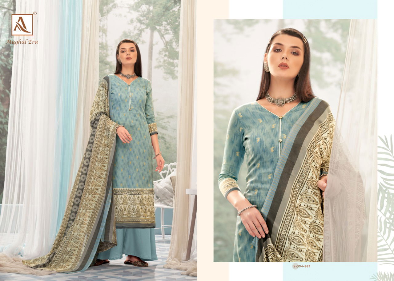 Alok Mughal Era 4 Latest fancy Designer Casual Wear Pure Jam Gold Print Designer Dress Material
