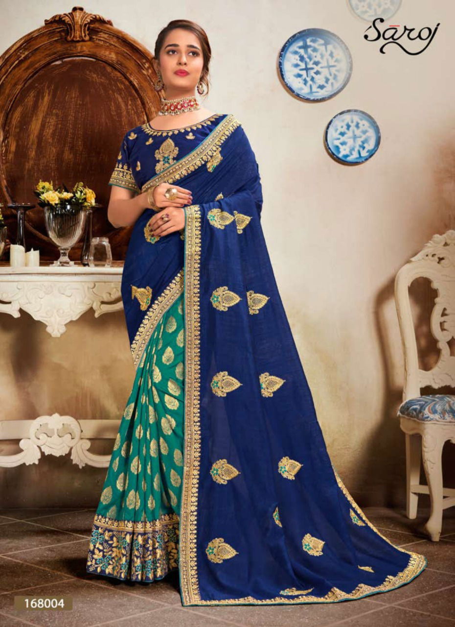 Saroj Kolaveri Latest Fancy Heavy Festive Wear Vichitra Silk Sarees Collection
