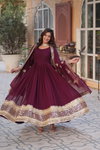 KA 1135 Faux Blooming Designer Gown With Dupatta Suppliers In India