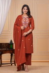 Naisha K 346 Cotton Embroidered Kurti With Pant And Dupatta Wholesale Price In Surat