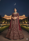 Kmf 001 Velvet Emboidery Worked Bridal Designer Lehenga With Choli Dupatta Wholesale In India