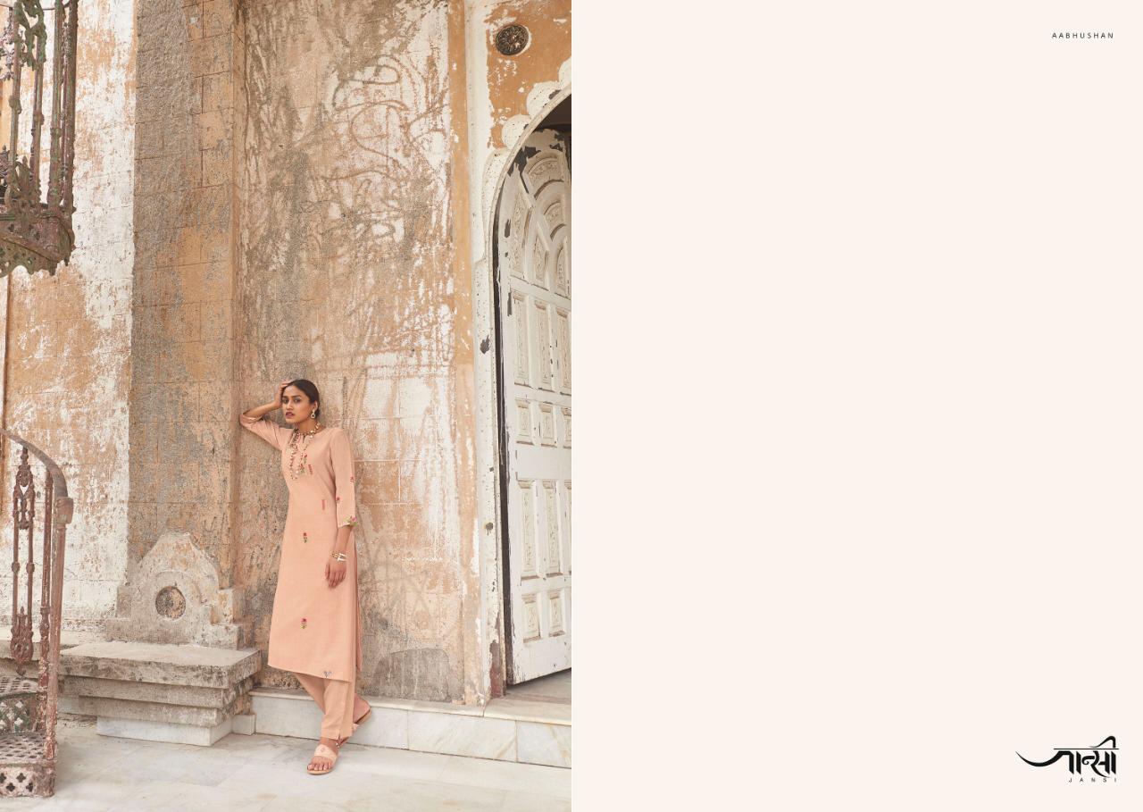 JANSI AABHUSHAN Fancy Designer Festive Wear Heavy Berry Silk Kurtis With Bottom Collection