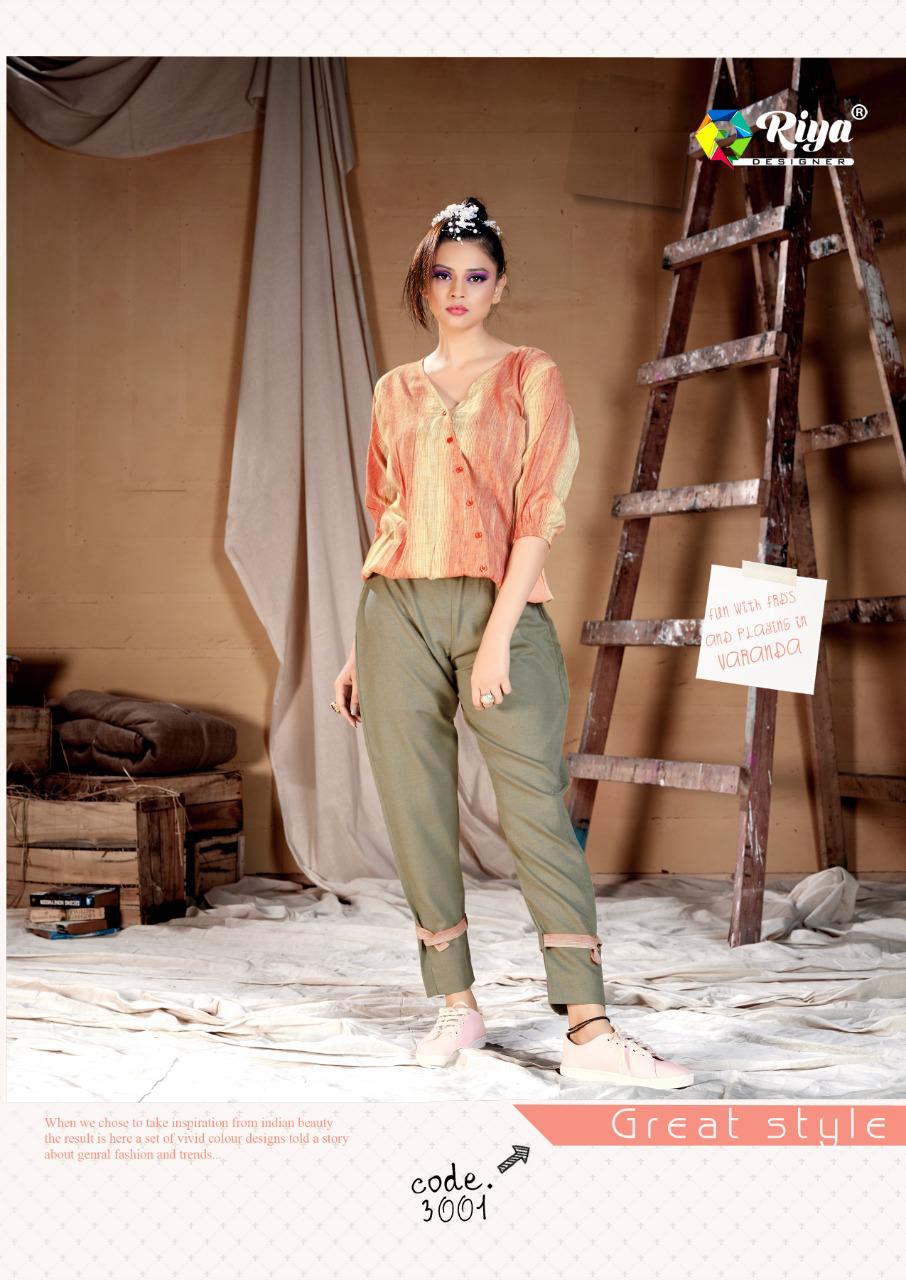 RIYA WESTERN Latest Fancy Casual Wear Handloom Cotton And Stripes With Rayon Stripes Top Collection