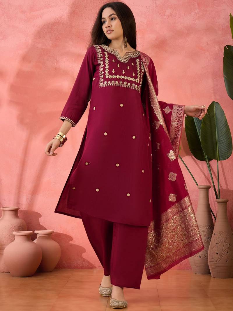 Color Set 8507 Beautiful Roman Silk Kurti Bottom With Dupatta Online Wholesale