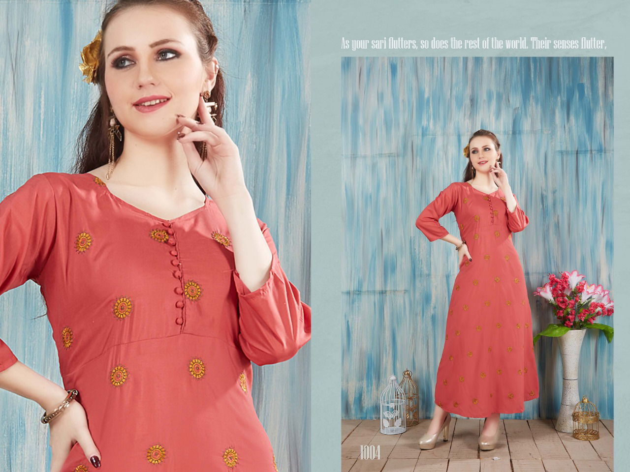 Anika Heavy Premium Muslin Embroidered Designer Kurti Collection at Wholesale Price