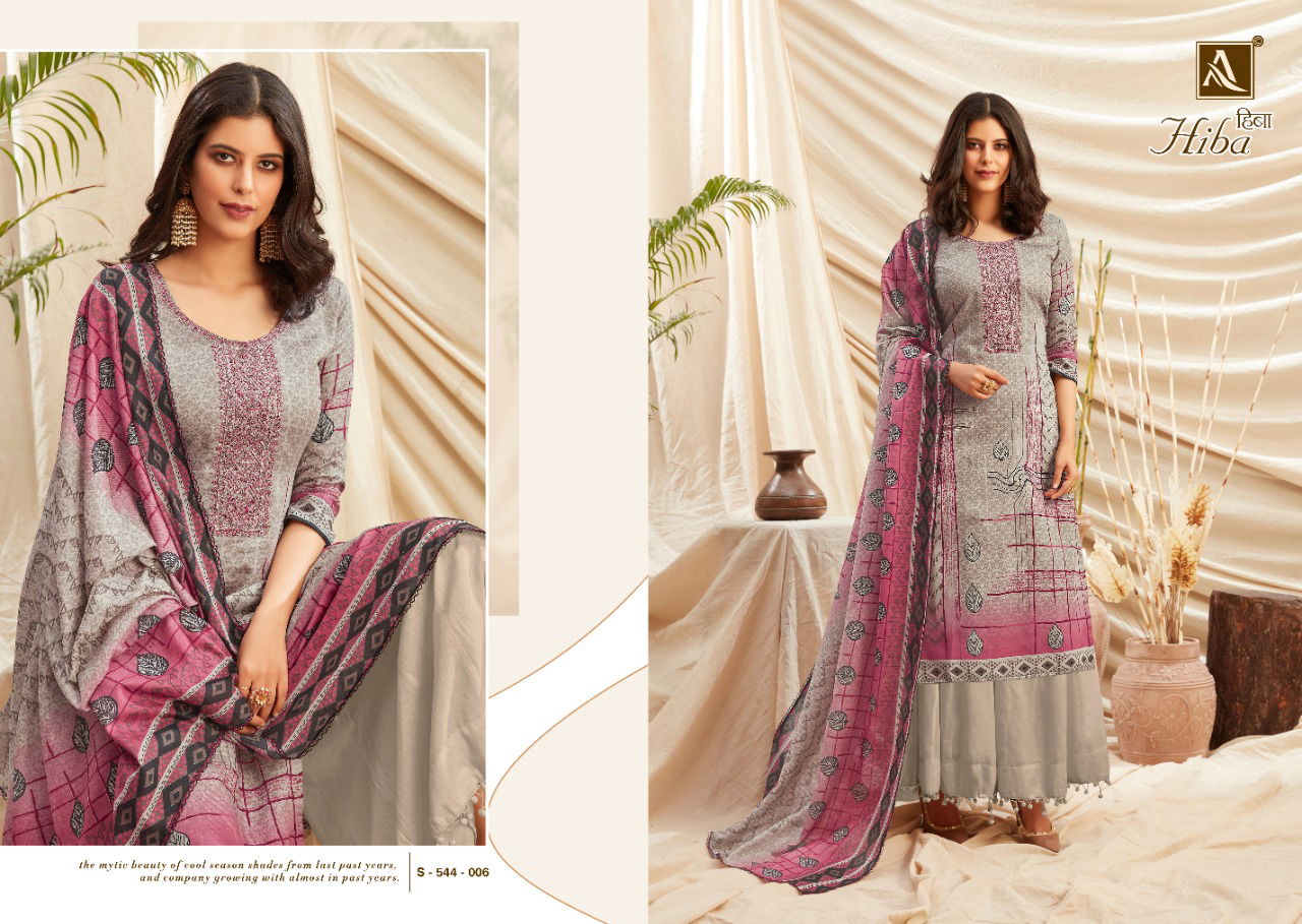 Alok Hiba Fancy Casual Wear Pure Jam Digital Style Print with Fancy Thread Embroidery and Swarovski Diamond Work Designer Dress Material
