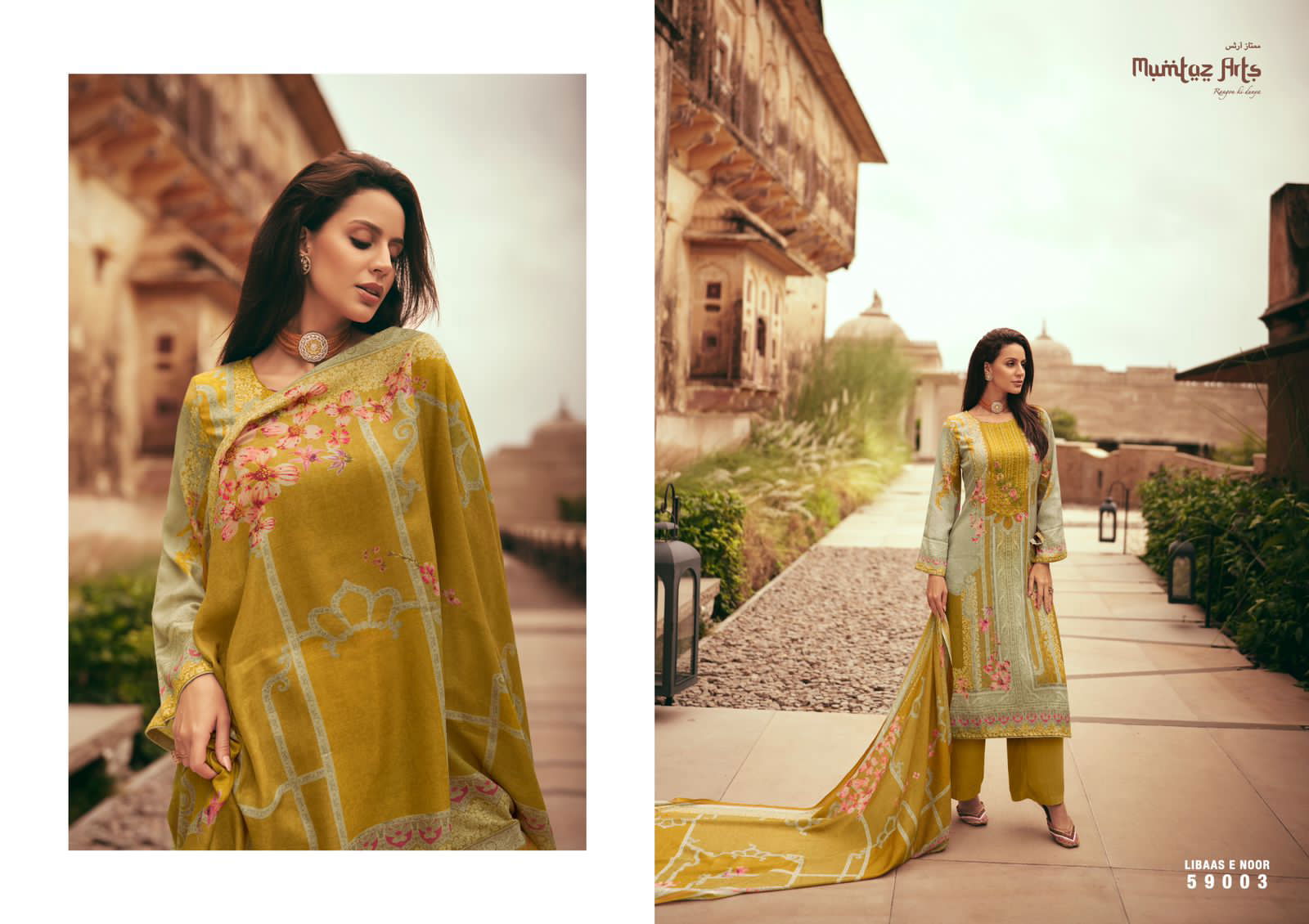 Libas E Noor Printed Pashmina Dress Material Catalog