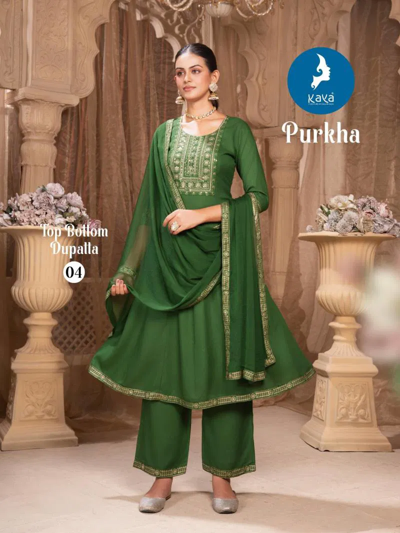 Purkha By Kaya Rayon Kurti Pant With Dupatta Wholesalers In Delhi