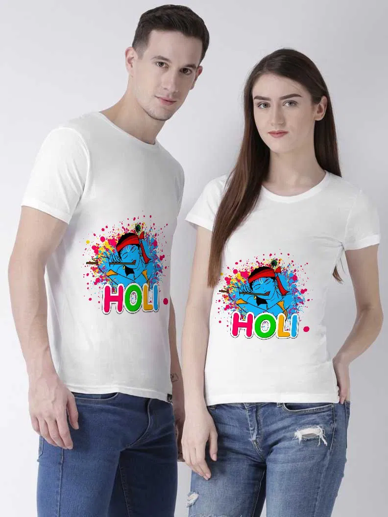 Swara Holi Festive Wear Designer Printed Holi Special Couple Tshirt Collection