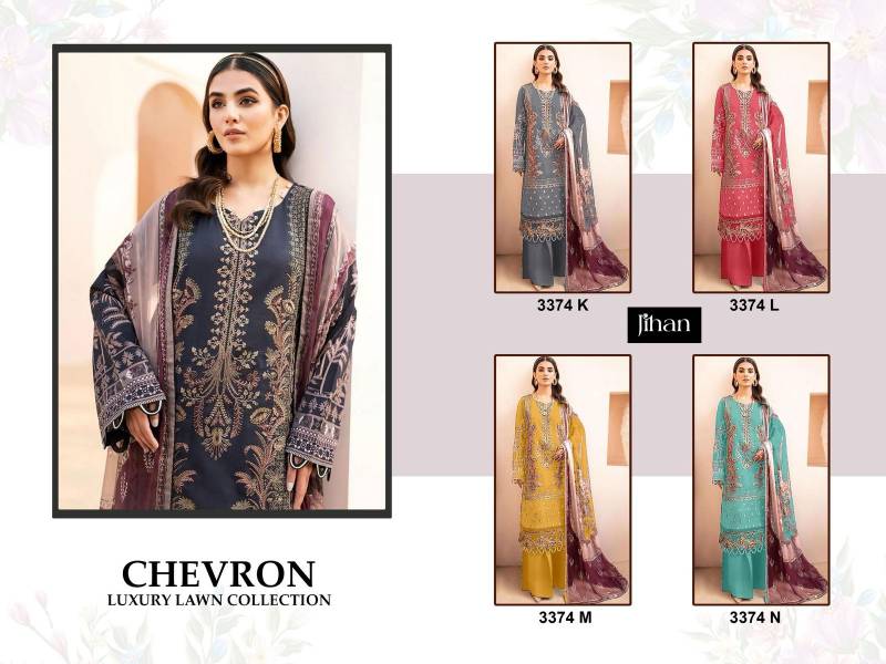 Jihan Chevron 3374 K To N Chiffon Dupatta Pakistani Salwar Kameez Bulk Orders In India 