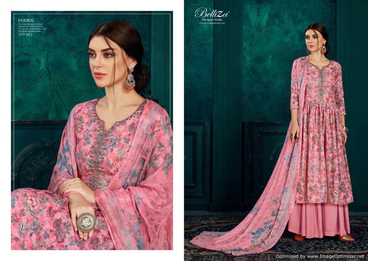 Belliza Noorie Latest Collection Of Full Printed Pure Pashmina Dresss Material Collection 