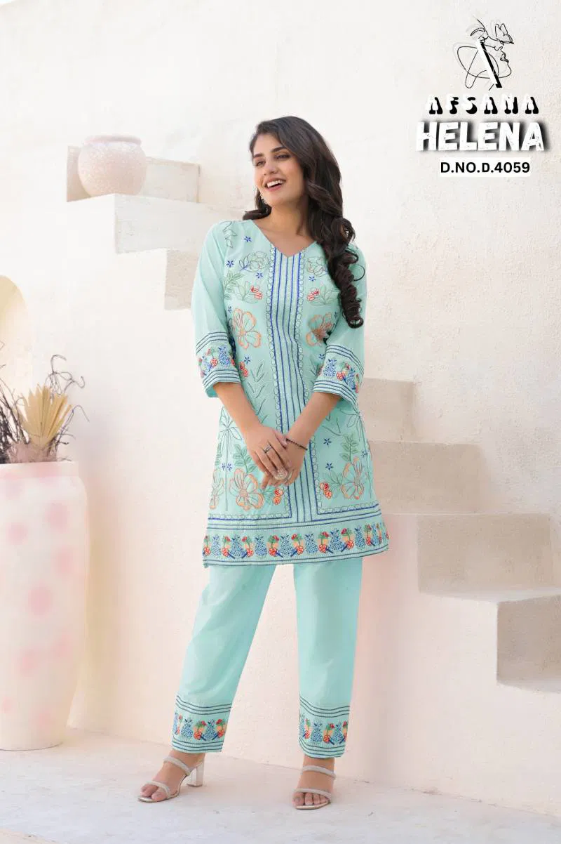 Helena By Afsana Cotton With Embroidered Co Ord Set Wholesale Clothing Suppliers In India