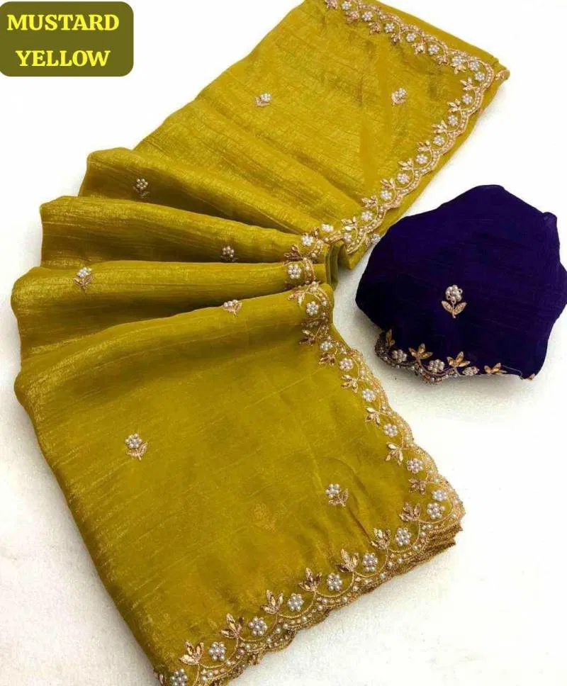 Bt 1267 Chiffon Embroidered Festive Wear Saree Wholesale Clothing Suppliers In India