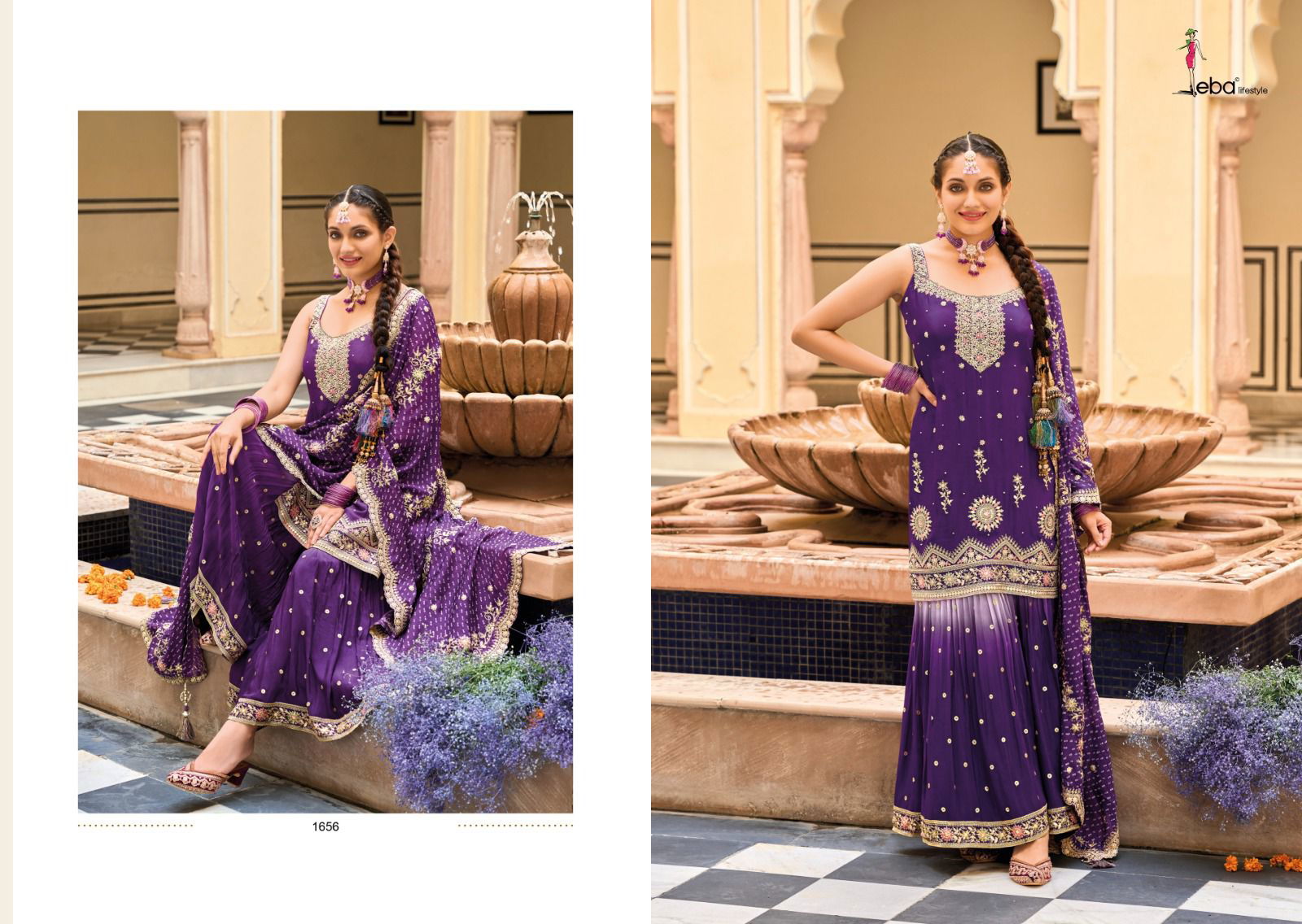 Eba Alfaaz Embroidered Wedding Wear Sharara Readymade Suits
