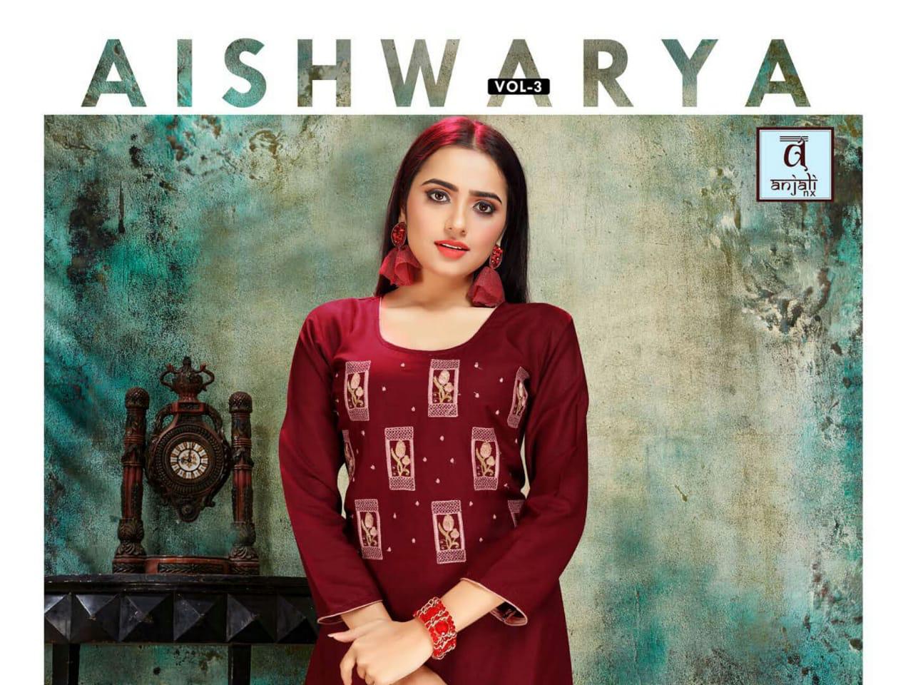 Anjali Aishwariya 3 Latest Designer Pant Style Ready Made Dress Collection With Embroidery Work 