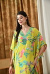 Naisha K 158 Butter Maslin Digital Kaftan With Tulip Online Wholesale
