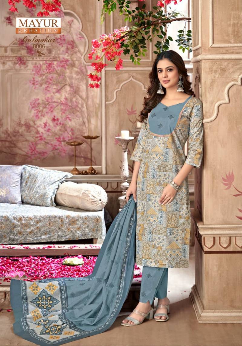 Gulmohar Vol 8 By Mayur Cotton Printed Dress Material Wholesale Clothing Suppliers In India