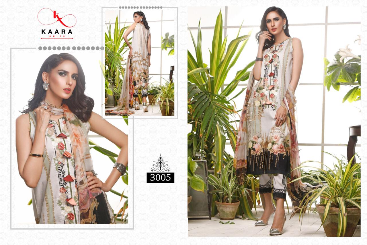 KAARA Firdous Lawn Collection Vol-3 Pure Cotton digital Print With Embroidery Work Designer Pakistani Dress Collections