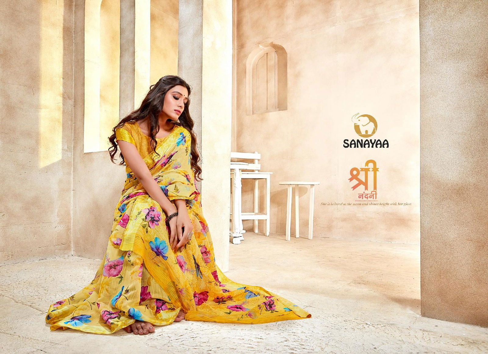 Sanayaa Amelia Latest Fancy Designer silk Casual Wear Linen Printed Saree Collection
