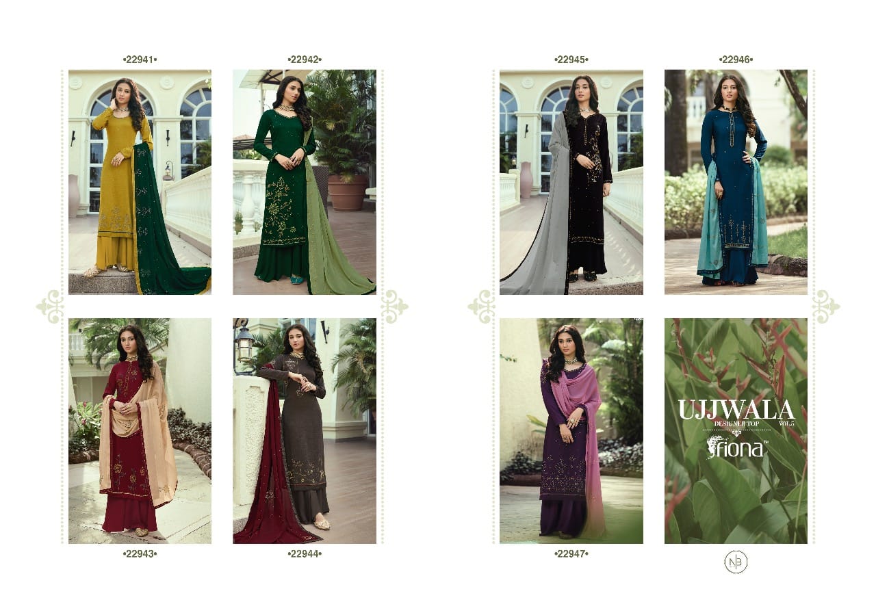 Fiona Gulzar 22951 Festive Wear Designer Soft Silk Jacquard With Hand Work Salwar Suits Collection
