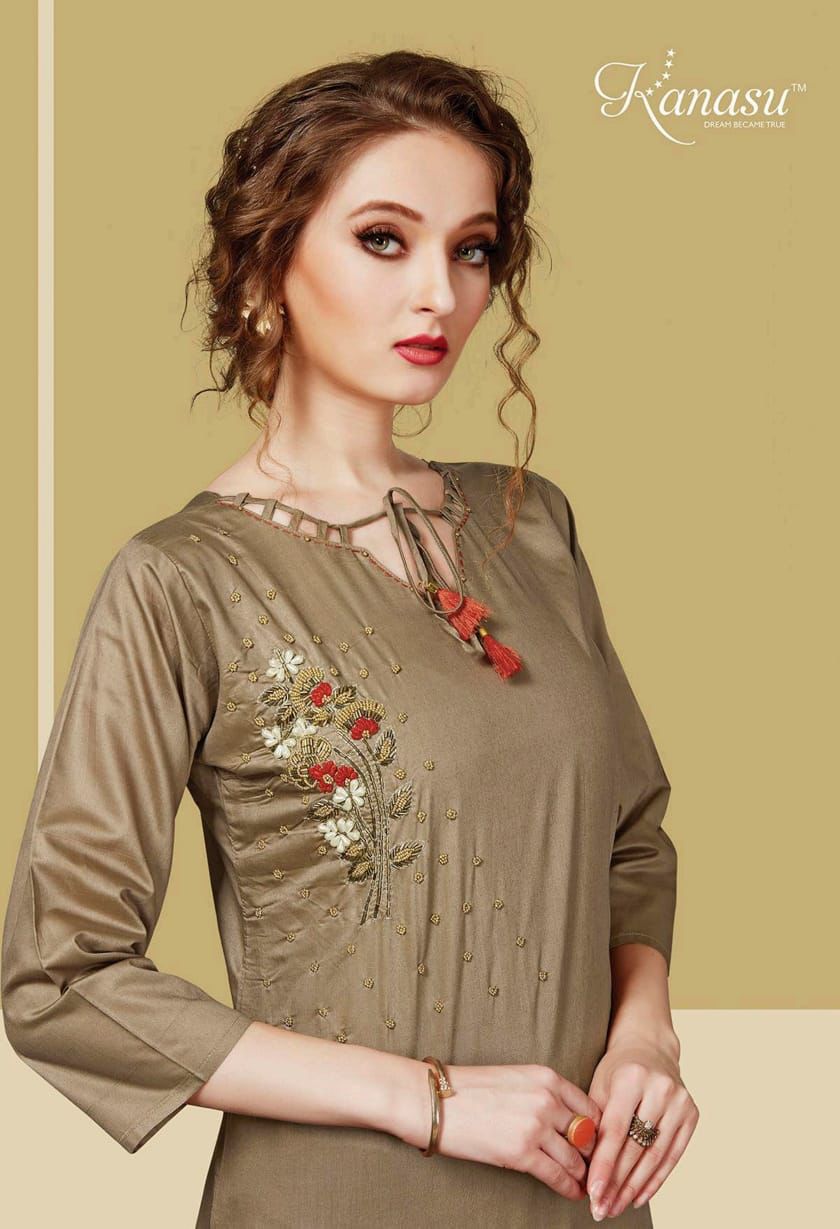 Kanasu Celebrity 2 Ethnic Wear Silk Designer Kurti With Bottom Collection