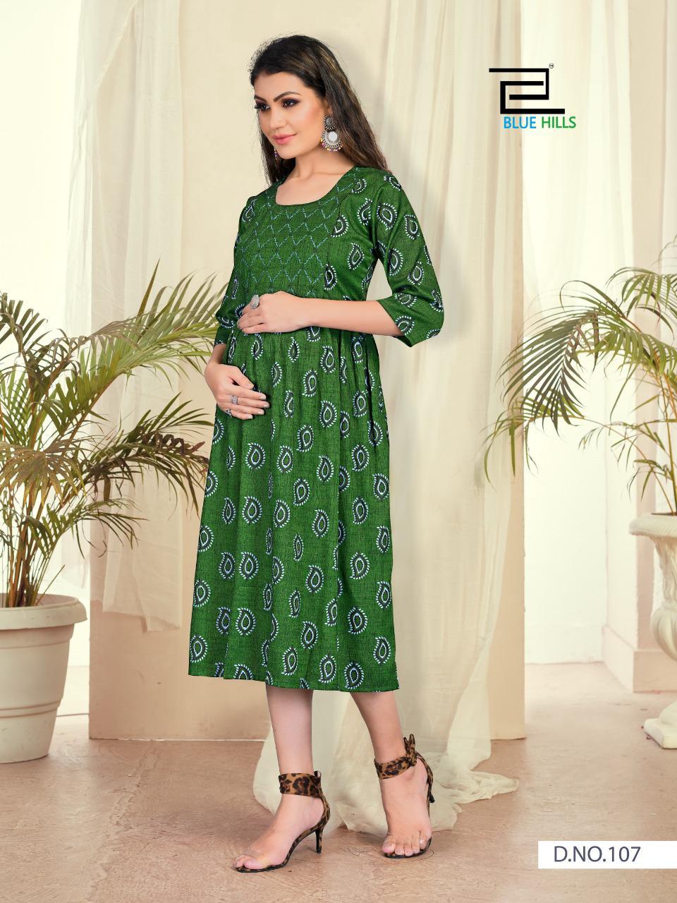 Blue Hills Good New 6 Designer Ethnic Wear Rayon Printed Long Kurtis Collection
