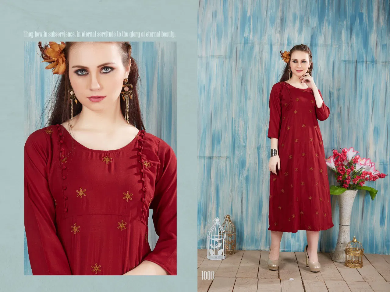 Anika Heavy Premium Muslin Embroidered Designer Kurti Collection at Wholesale Price