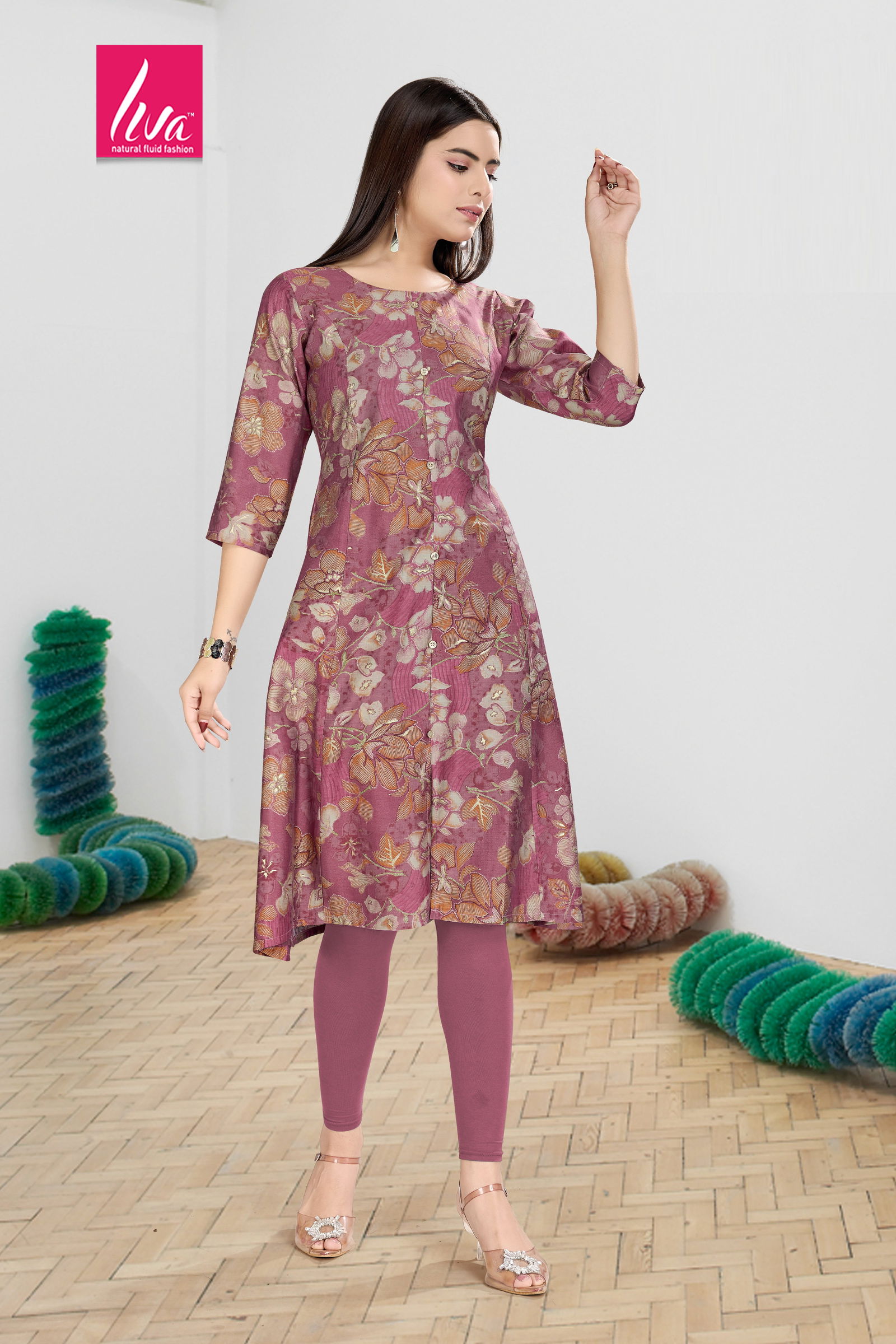 Princess Stylish Chanderi Foil Printed Kurti Wholesale Price In Surat