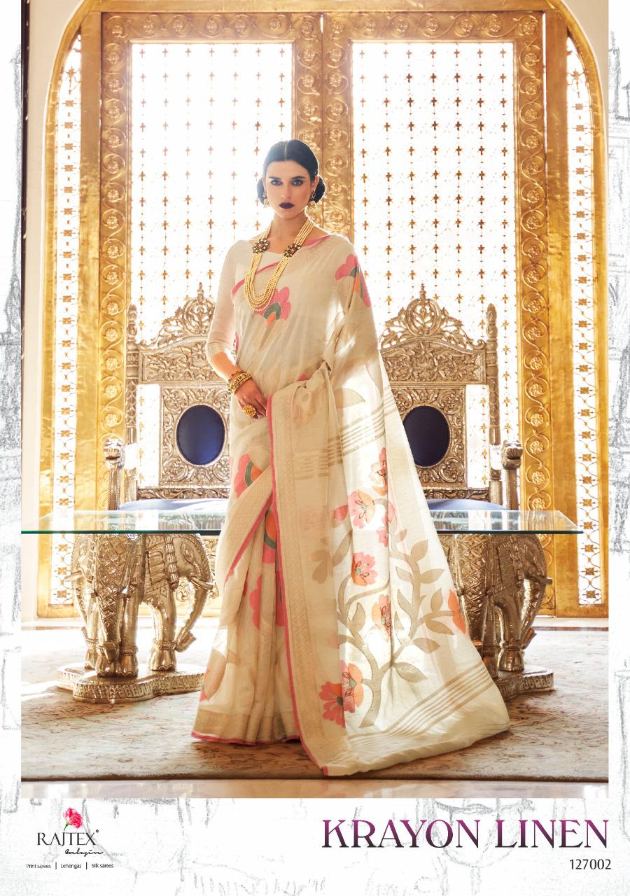Rajtex Krayon Linen Latest Designer Festive Wear Silk Saree Collection 