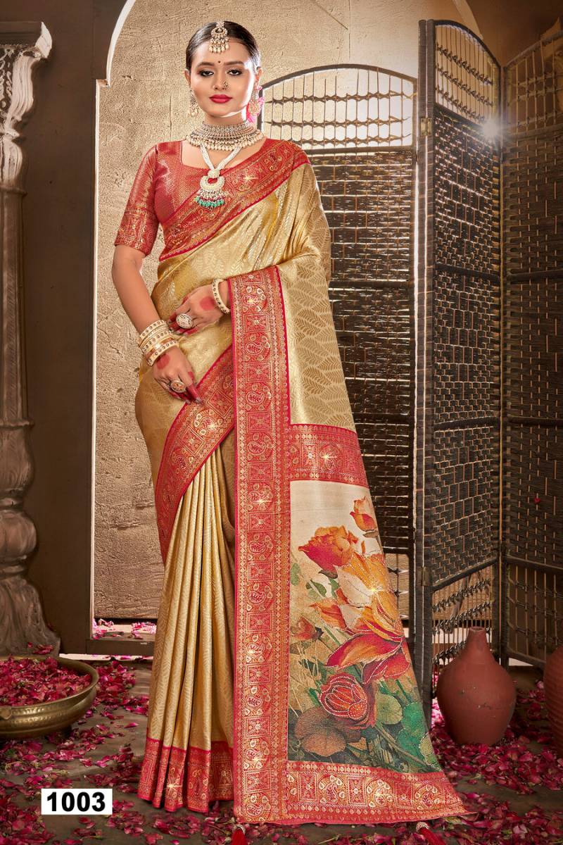 Silver Jubilee Saroski Vol 1 By Saroj Festive Wear Silk Saree Wholesale In India