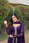 KA 1077 Faux Blooming Embroidered Designer Readymade Suits Exporters In India