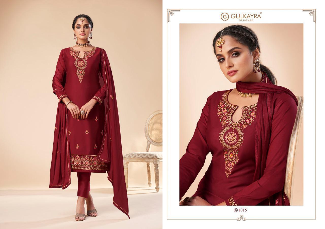 Gulkayra Shehnaaz Latest Designer Festive Wear Silk Churidar Salwar Suit Collection