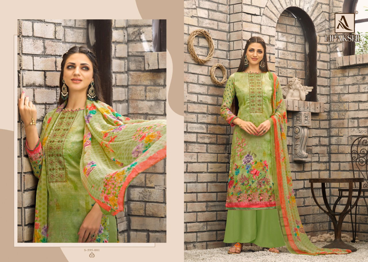 Alok Lipakshi Print with Fancy Embroidery with Swarovski Diamond Work Designer Dress Material Collection

