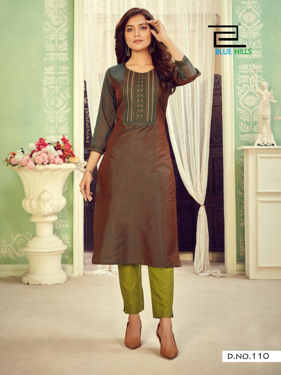 BLUE HILLS SOLID VOL 3 Ethnic Wear Cotton tapeta neck Embroidery Kurti