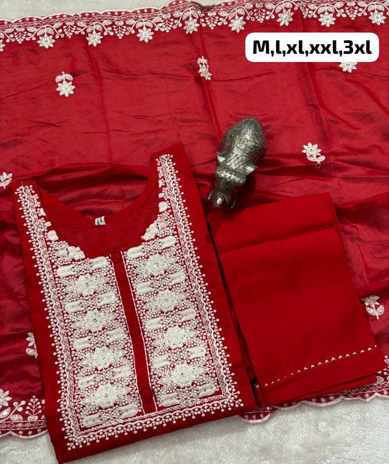 Virat Heavy Work Non Catalog Kurti With Bottom Dupatta Catalog