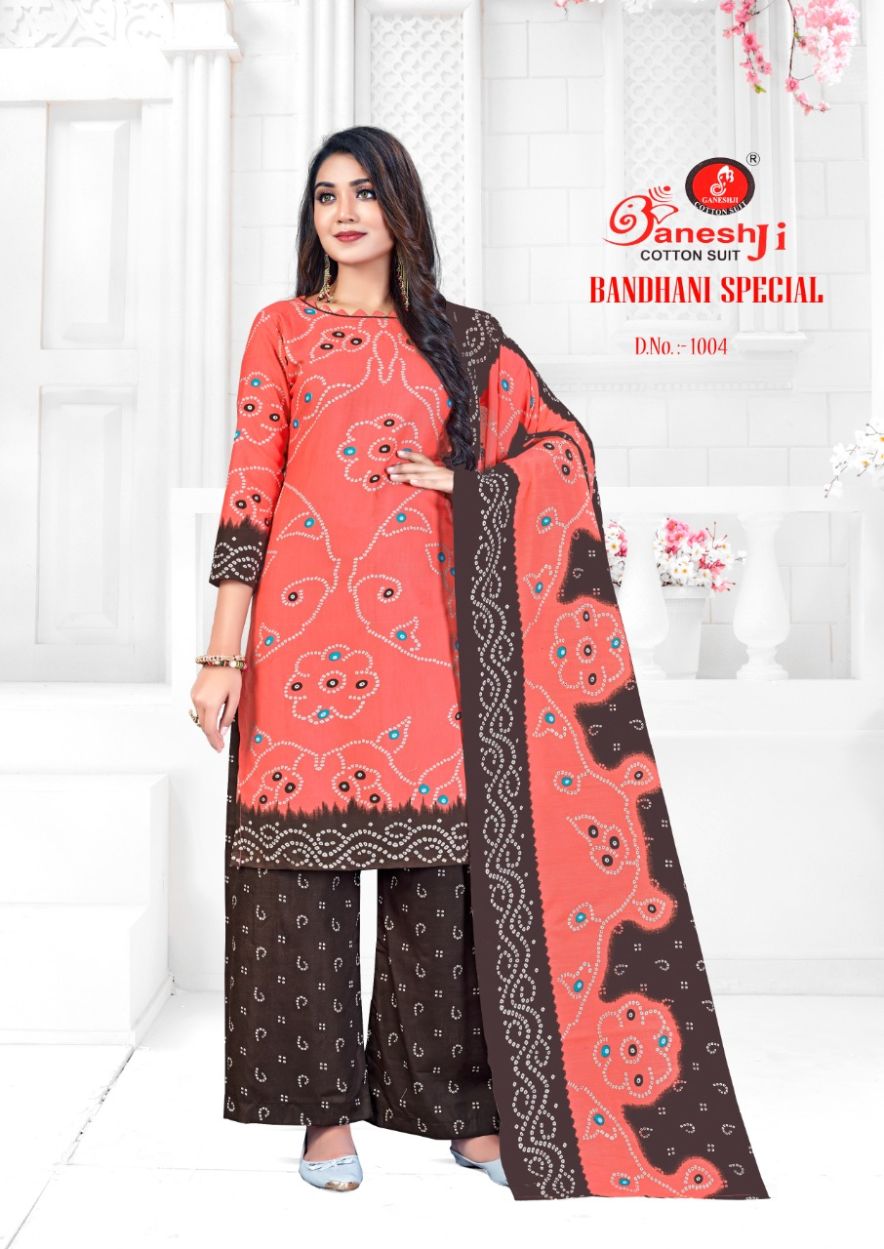 Ganeshji Bandhani Special Casual Daily Wear Cotton Printed Dress Material Collection