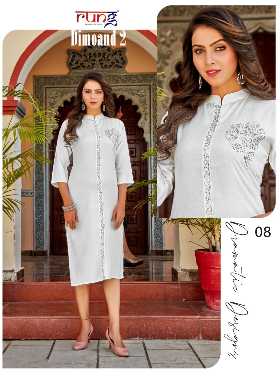 Rung Dimoand 2 Ethnic Wear Designer Rayon Designer Kurti Collection