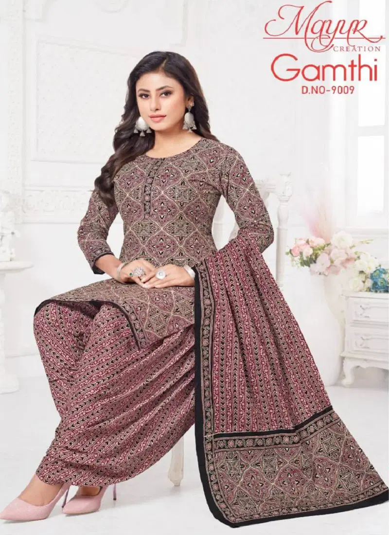 Gamthi Vol 9 By Mayur Cotton Ladies Dress Material Wholesale Market In Surat
